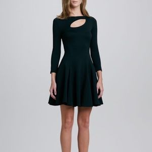 Halston Heritage Ponte Knit Cutout Skater Dress